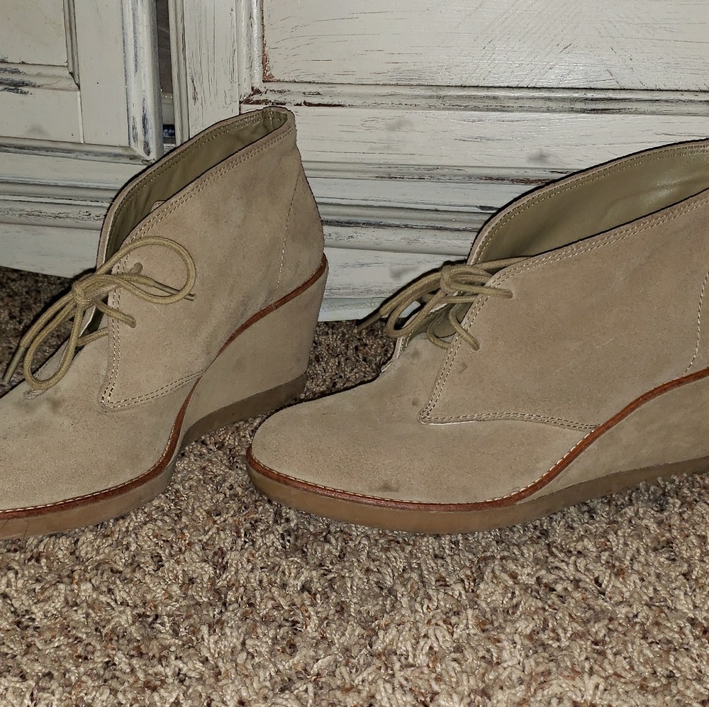 Coach wedge suede booties